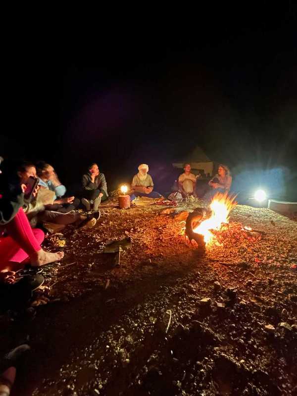 Berber campfire night Sahara Morocco